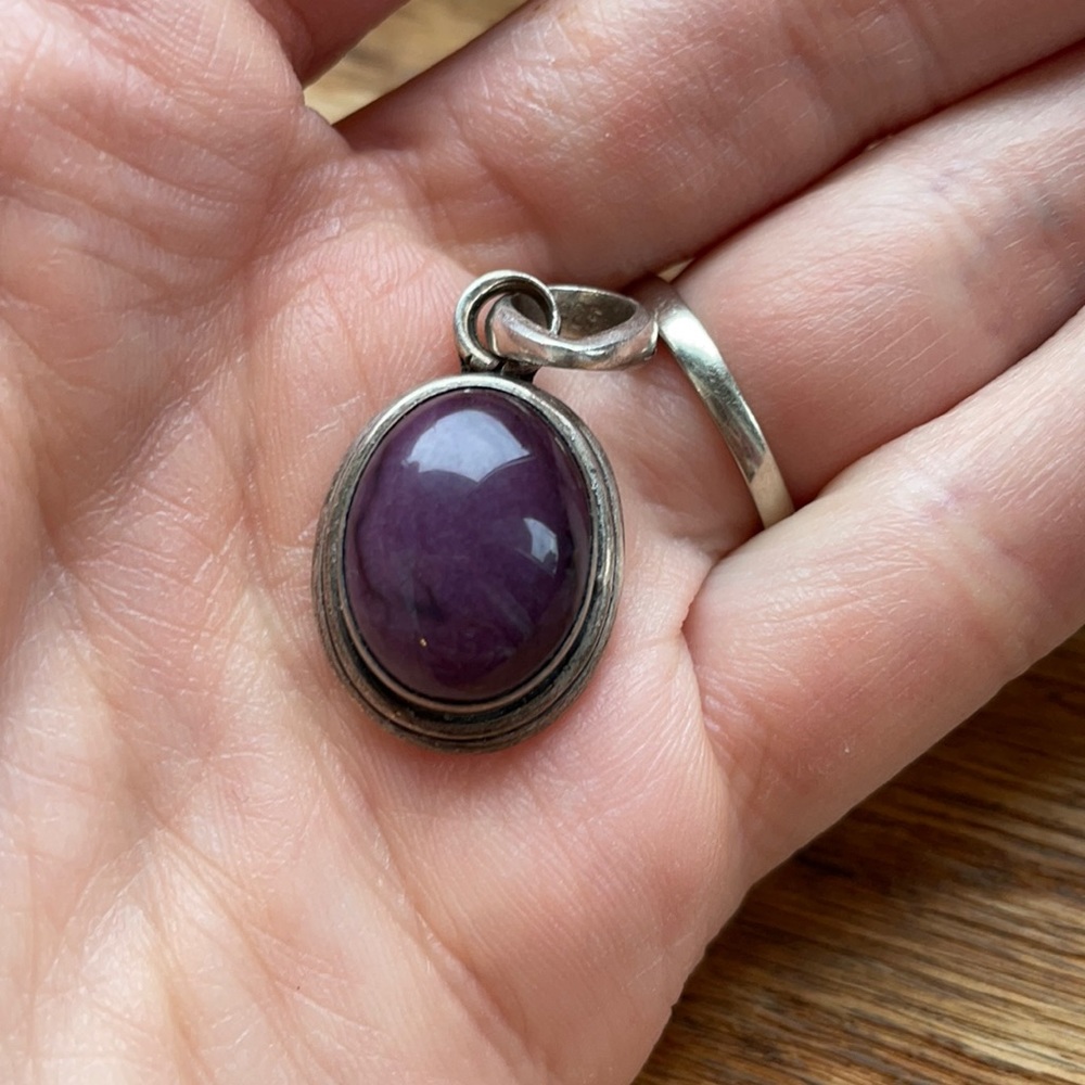 Sterling purple stone pendant